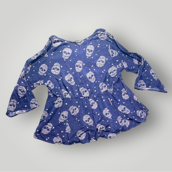 Torrid Blue Top Skulls Graphic - Picture 15 of 16
